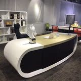 新款白色烤漆老板桌总裁桌办公桌椅组合简约现代经理桌大班台时尚