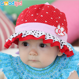 夏季3-6-12个月婴儿帽子春秋1-2岁女孩女宝宝春夏遮阳渔夫帽盆帽0