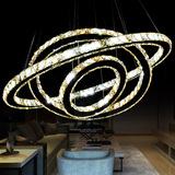 现代led水晶吊灯时尚个性客厅灯环形百变卧室创意餐厅灯吧台吊灯