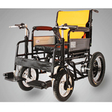 加厚四刹车折叠轻便老人带坐便代步电动轮椅车手不锈钢推车包邮
