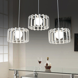 LED创意餐厅吊灯三头 餐桌灯现代简约长方形 饭厅灯个性铁艺灯具
