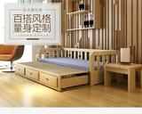 特价小户型实木沙发床可折叠推拉两用客厅伸缩床多功能储物沙发床
