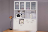 板式白色时尚玻璃门餐边柜厨房储物柜橱柜酒柜
