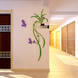 3d立体墙贴水晶艺术温馨田园餐厅过道柱子房间装饰客厅花草花卉