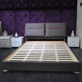 布床布艺床可拆洗双人床小户型软包床婚床1.8米全实木框架特价床