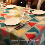 美式加厚西餐桌布布艺 长方形茶几桌布台布饭桌布琉简约现代蓝色