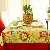 美式乡村茶几桌布布艺田园棉麻加厚餐桌布台布长方形韩式琉书桌布