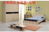 现代卧室家具套装组合双人床+床头柜+衣柜+梳妆台凳特价婚房上海