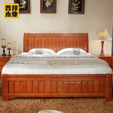 特价包邮实木双人床中式实木床1.5米1.8米高档橡木床环保婚床