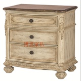 法式风格雕花储物柜子 欧式新古典实木家具 美式乡村复古床头柜
