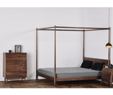 老榆木双人床 简约实木免漆卧室1.8m大床明式禅意环保家具定制