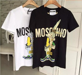 法国代购 moschino 2016夏季新款卡通印花兔八哥短袖t恤女