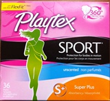 现货美国Playtex Sport运动款倍得适长导管内置卫生棉条 36支加大