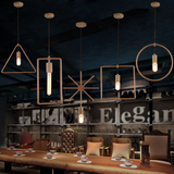 个性餐厅吊灯现代简约几何实木宜家北欧木头吊灯创意异形木质吊灯