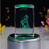 3D白羊座水晶音乐盒 DIY刻字送女生生日礼物白羊座创意礼品