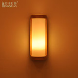 创意实木壁灯现代简约日式客厅过道灯具 卧室床头led个性木艺壁灯