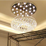 现代简约时尚LED吸顶水晶灯圆形客厅吊灯大气奢华卧室餐厅吊线灯