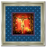 艺微圣经故事圣诞装饰画有框画画像圣像肖像十字架上的耶稣