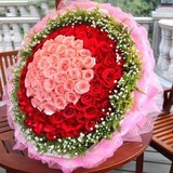 生日表白求婚送花99朵红粉白香槟玫瑰礼盒贵阳同城鲜花速递花店