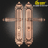 金柏利 SUS304不锈钢防盗门锁欧式实木门锁面板把手大门锁超C锁芯