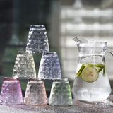家用玻璃水杯水具套装彩色透明耐热茶杯冷水壶扎壶果汁杯玻璃杯