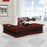 老板总裁经理办公桌2.2米2.4米2.8米3.2米3.6米油漆贴木皮大班台