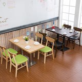 北欧休闲实木咖啡厅桌椅组合简约奶茶甜品小吃店西餐厅餐饮桌椅子