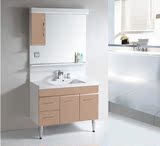 促销新款宜家风格土豪金落地浴室柜组合人造石台面PVC板90公分