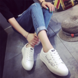 韩版2016新款夏季松糕厚底休闲单鞋女系带运动鞋女平底防滑小白鞋