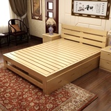 简易实木床1.8米1.5双人床特价松木儿童床木板床单人床1.2米原木