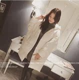 2015冬装新款韩国代购韩版加厚大码带帽拼接羽绒服女式中长款外套