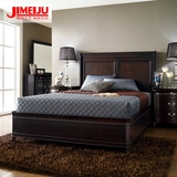 高端美式乡村全实木床双人床1.5m1.8米卧室婚床简约欧式白色家具