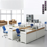 办公家具职员桌L型十字屏风办公桌椅组合4人位员工办公桌简约现代
