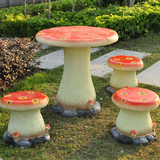 创意户外桌椅 花园庭院阳台桌椅茶几蘑菇造型幼儿园儿童桌椅组合