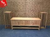 新中式老榆木免漆环保电视柜 仿明式禅意矮柜 地柜 实木家具定制
