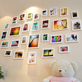 包邮28框创意相框墙 实木照片墙 甜蜜爱心形相片墙  组合送画芯