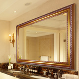 米勒欧式浴室镜壁挂长方形卫生间镜子洗漱台化妆镜洗手间厕所挂镜