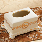 欧式纸巾盒奢华 客厅抽纸盒陶瓷 餐台纸抽盒装饰器皿 台面收纳盒