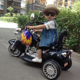 新款哈雷儿童电动摩托车宝宝电动三轮玩具车小孩可坐双驱电动童车