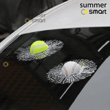 奔驰Smart汽车车贴 仿真网球撞玻璃贴纸  棒球3D立体贴碎玻璃贴纸
