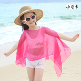 女童防晒衣防紫外线超薄透气韩版丝巾百搭户外沙滩披肩亲子装母女
