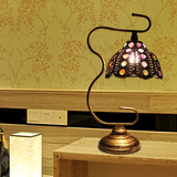 欧式英伦复古潮流台灯 镂空雕纹金色奢华床头灯客厅串珠台灯装饰