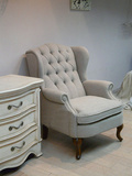 特价新古典单人沙发椅简约欧式美式乡村老虎椅布艺地中海风格椅子