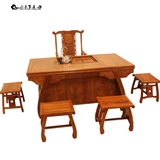 茶桌椅组合非洲花梨木茶桌实木红木茶台带电磁炉仿古实木特价促销