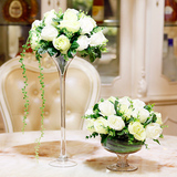 欧式创意时尚玻璃花瓶摆设样板房家具门店客厅餐桌家居装饰品摆件