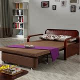 实木沙发床1.2米小户型客厅可折叠多功能拆洗简易双人布艺沙发1.5