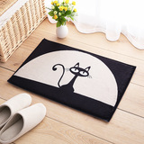 法兰绒卡通招财猫小地毯地垫浴室防滑垫厨房长方形猫进门门垫脚垫