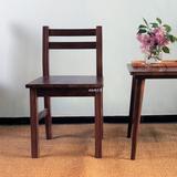【私人定制】北欧宜家简约餐椅黑胡桃木原木色椅子日式实木书椅子
