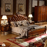 欧式床美式实木床橡木双人床1.8结婚床真皮公主床现货新古典家具