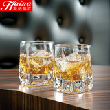 洋酒杯威士忌酒杯进口烈酒杯厚底 钢化玻璃杯创意玻璃杯子进口
